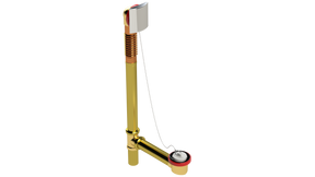 BRASS OFFSET WASTE & OVERFLOW PLUG & CHAIN EXTENDED (3141CS-20CP-L)