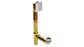 BRASS OFFSET WASTE & OVERFLOW PLUG & CHAIN (3141CS-S)