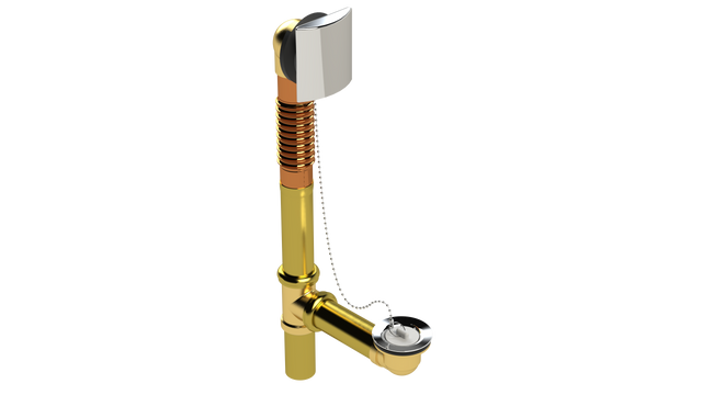 BRASS OFFSET WASTE & OVERFLOW PLUG & CHAIN (3141CS-S)