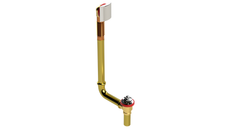 BRASS DIRECT DRAIN WASTE & OVERFLOW PUSH-PULL EXTENDED (3141DPP-20CP)