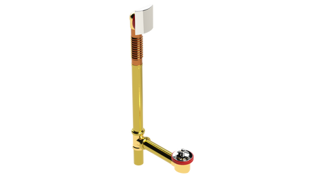 BRASS OFFSET WASTE & OVERFLOW LIFT & TURN EXTENDED (3141L-20CP-L)