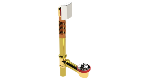 BRASS OFFSET WASTE & OVERFLOW LIFT & TURN (3141L-CP-L)