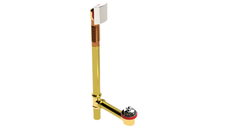 BRASS OFFSET WASTE & OVERFLOW PUSH-PULL EXTENDED (3141PP-20CP)