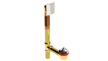 BRASS OFFSET WASTE & OVERFLOW PUSH-PULL-L (3141PP-CP-L)