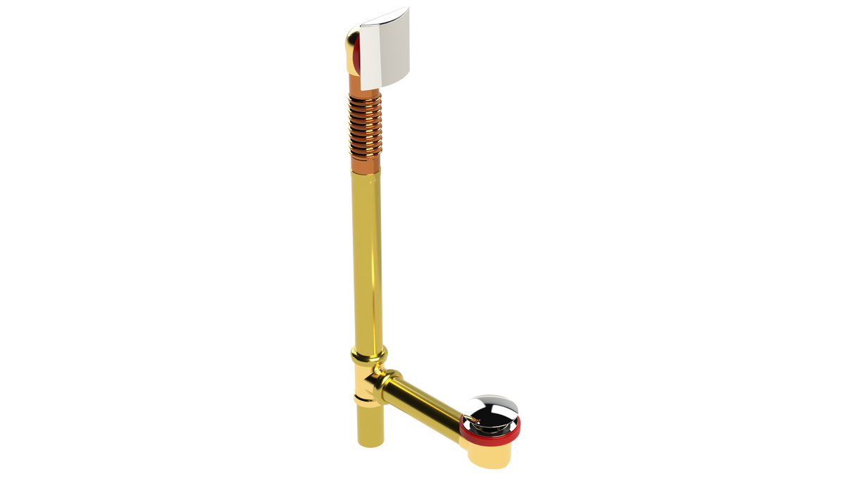 BRASS OFFSET WASTE & OVERFLOW CLICKER® EXTENDED (3141Q-20CP)