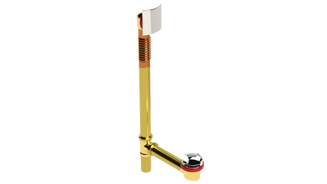 BRASS Offset Waste & Overflow with Twirl™ Closure Extended (3141T-20CP)