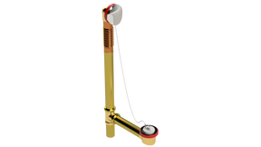 BRASS OFFSET WASTE & OVERFLOW PLUG & CHAIN EXTENDED (3142CS-20CP-L)