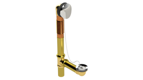 BRASS OFFSET WASTE & OVERFLOW PLUG & CHAIN (3142CS-S)