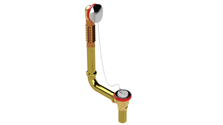 BRASS DIRECT DRAIN WASTE & OVERFLOW PLUG & CHAIN (3142DCS)