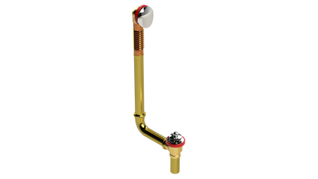BRASS DIRECT DRAIN WASTE & OVERFLOW PUSH-PULL EXTENDED (3142DPP-20CP)