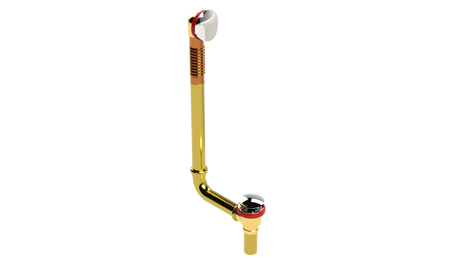 BRASS DIRECT DRAIN WASTE & OVERFLOW CLICKER® EXTENDED (3142DQ-20BCP)