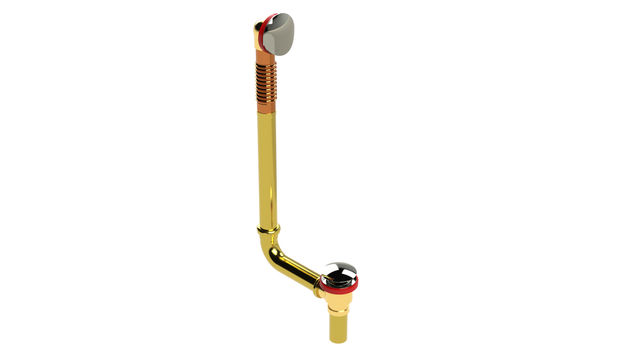 BRASS DIRECT DRAIN WASTE & OVERFLOW CLICKER® EXTENDED (3142DQ-20POLN)