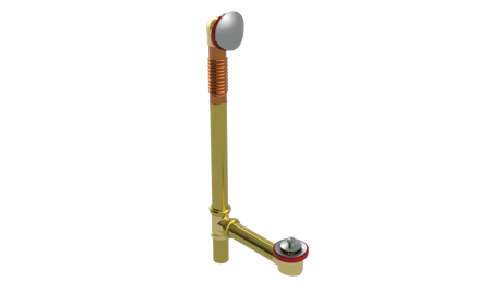 BRASS OFFSET WASTE & OVERFLOW LIFT & TURN EXTENDED (3142L-20BN)