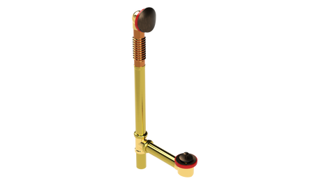 BRASS OFFSET WASTE & OVERFLOW LIFT & TURN EXTENDED (3142L-20VB)