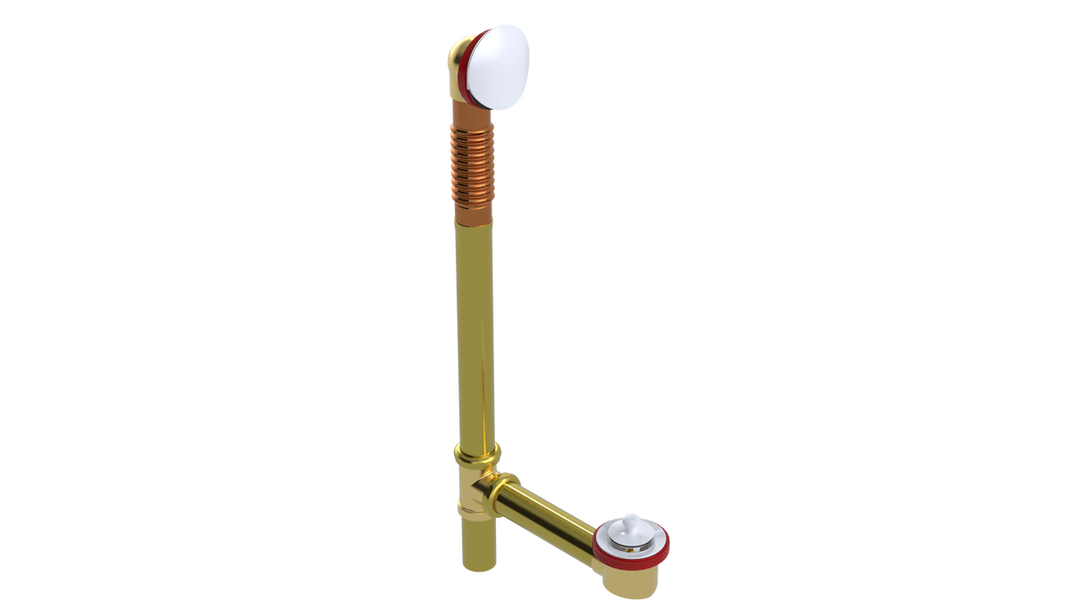 BRASS OFFSET WASTE & OVERFLOW LIFT & TURN EXTENDED (3142L-20W)