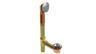 BRASS OFFSET WASTE & OVERFLOW LIFT & TURN (3142L)