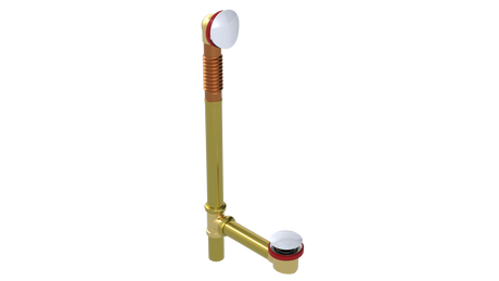 BRASS OFFSET WASTE & OVERFLOW CLICKER® EXTENDED (3142Q-20W)