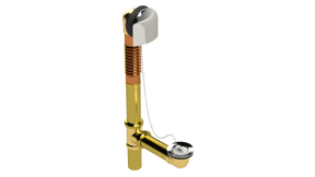 BRASS OFFSET WASTE & OVERFLOW PLUG & CHAIN (314CS-S)