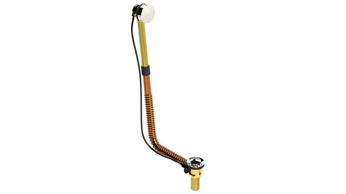 BRASS DIRECT DRAIN WASTE & OVERFLOW CABLE-DRIVE® EXTENDED (314DC-27BCP)