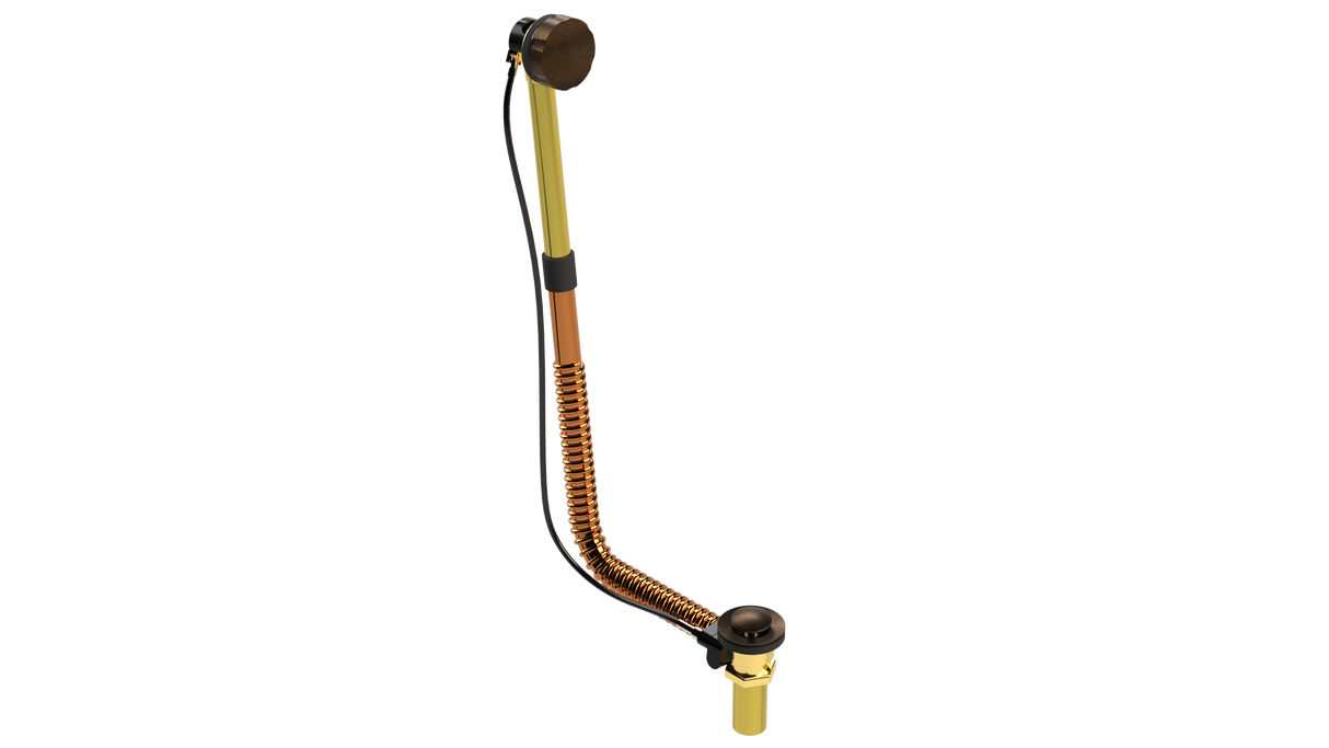 BRASS DIRECT DRAIN WASTE & OVERFLOW CABLE-DRIVE® EXTENDED (314DC-27VB)