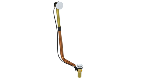 BRASS DIRECT DRAIN WASTE & OVERFLOW CABLE-DRIVE® EXTENDED (314DC-27W)