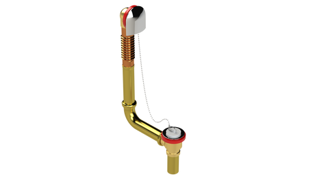 BRASS DIRECT DRAIN WASTE & OVERFLOW PLUG & CHAIN (314DCS)