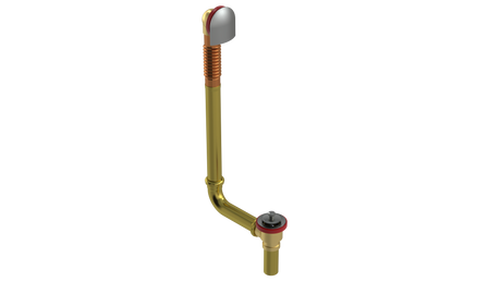 BRASS DIRECT DRAIN WASTE & OVERFLOW LIFT & TURN EXTENDED (314DL-20BN)