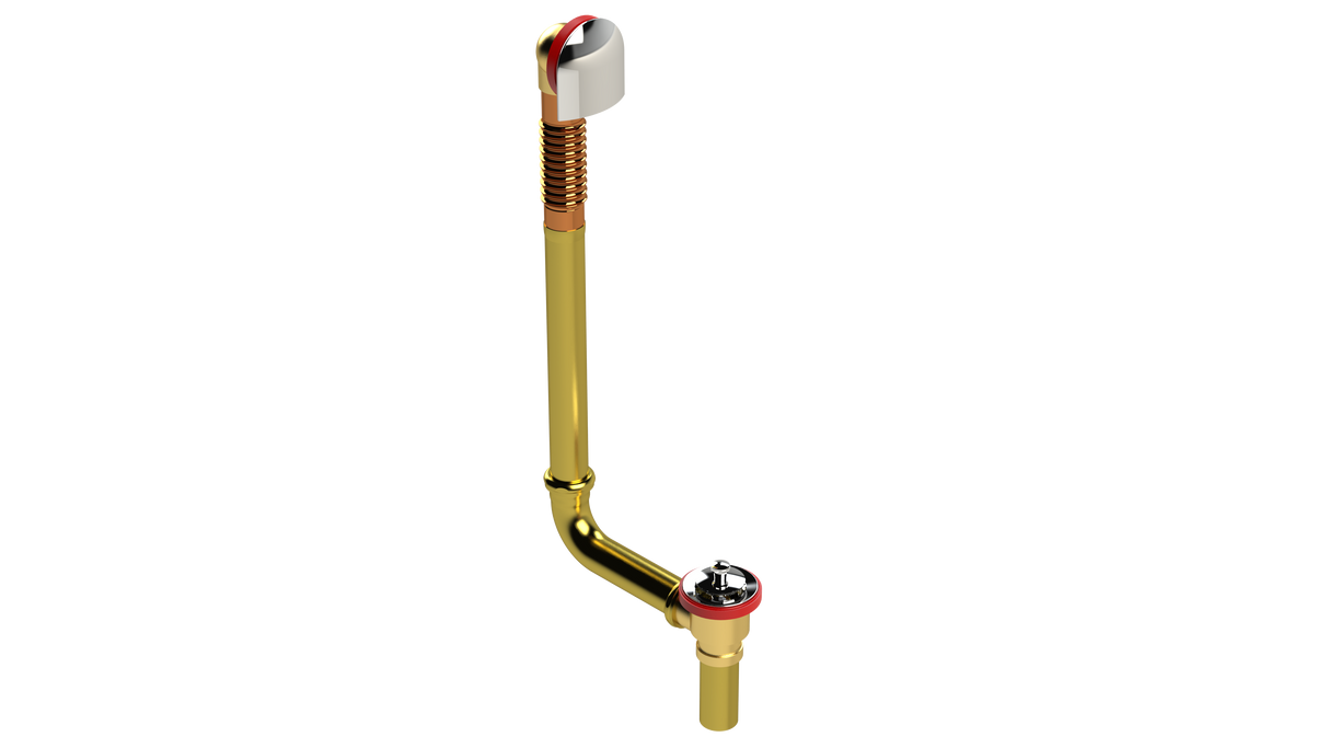 BRASS DIRECT DRAIN WASTE & OVERFLOW LIFT & TURN EXTENDED (314DL-20CP)