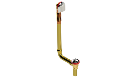 BRASS DIRECT DRAIN WASTE & OVERFLOW LIFT & TURN EXTENDED (314DL-20CP)