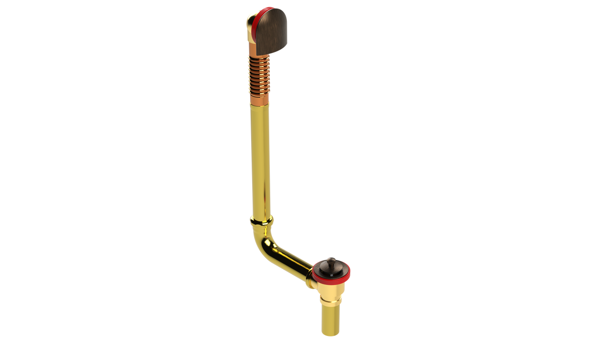 BRASS DIRECT DRAIN WASTE & OVERFLOW LIFT & TURN EXTENDED (314DL-20VB)
