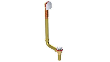 BRASS DIRECT DRAIN WASTE & OVERFLOW LIFT & TURN EXTENDED (314DL-20W)