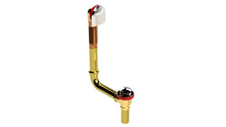 BRASS DIRECT DRAIN WASTE & OVERFLOW TIP-TOE (314DTIP-CP)