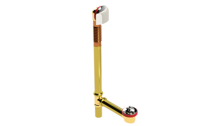 BRASS OFFSET WASTE & OVERFLOW LIFT & TURN EXTENDED (314L-20CP-L)
