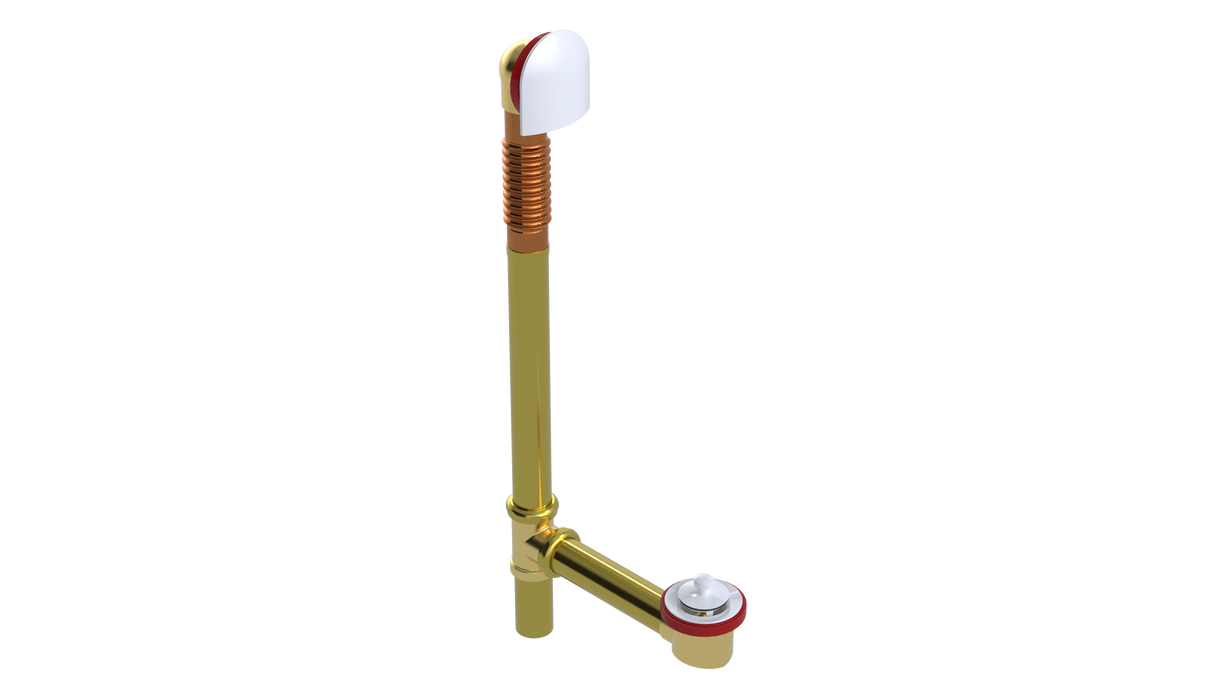 BRASS OFFSET WASTE & OVERFLOW LIFT & TURN EXTENDED (314L-20W)