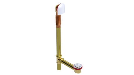 BRASS OFFSET WASTE & OVERFLOW LIFT & TURN EXTENDED (314L-20W)