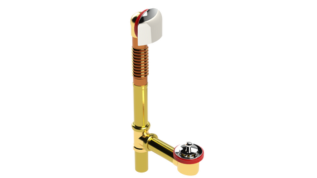 BRASS OFFSET WASTE & OVERFLOW LIFT & TURN (314L-CP-L)