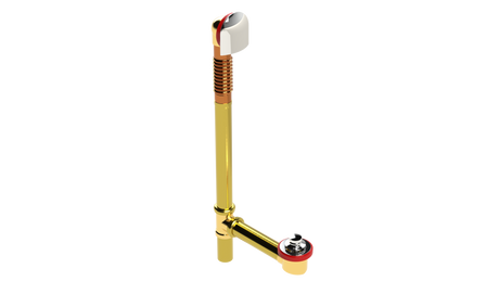 BRASS OFFSET WASTE & OVERFLOW ZINC LIFT & TURN EXTENDED (314LZ-20CP)