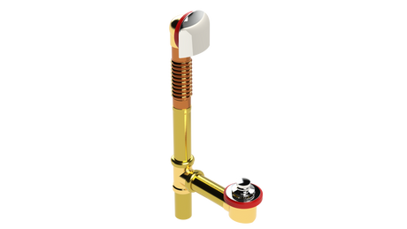 BRASS OFFSET WASTE & OVERFLOW ZINC LIFT & TURN STANDARD (314LZ-CP)