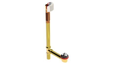 BRASS OFFSET WASTE & OVERFLOW PUSH-PULL EXTENDED (314PP-20CP)