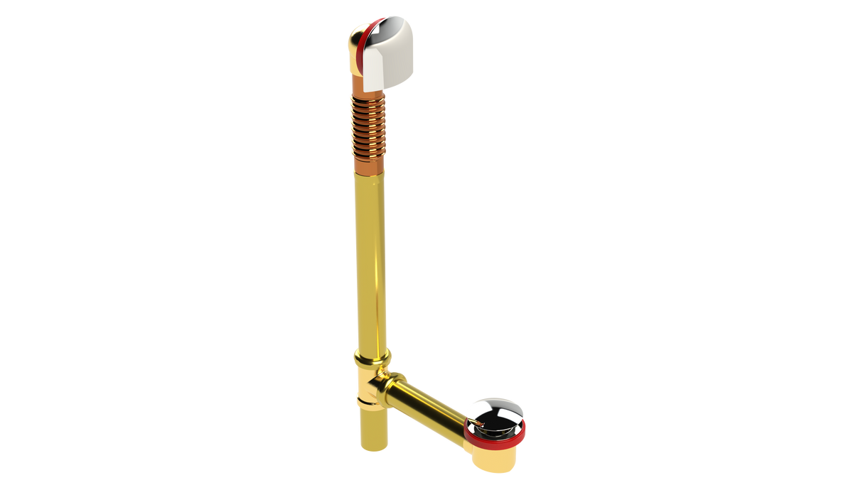 BRASS OFFSET WASTE & OVERFLOW CLICKER® EXTENDED (314Q-20BCP)