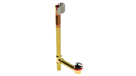 BRASS OFFSET WASTE & OVERFLOW CLICKER® EXTENDED (314Q-20POLN)