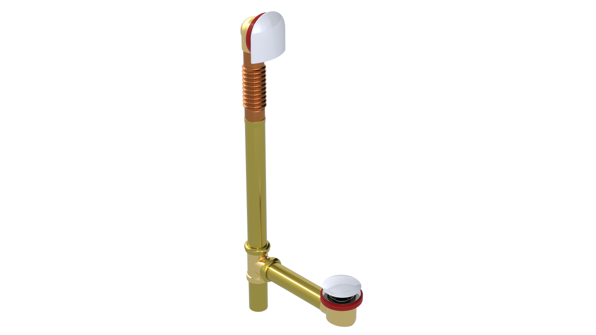 BRASS OFFSET WASTE & OVERFLOW CLICKER® EXTENDED (314Q-20W)