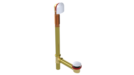 BRASS OFFSET WASTE & OVERFLOW CLICKER® EXTENDED (314Q-20W)