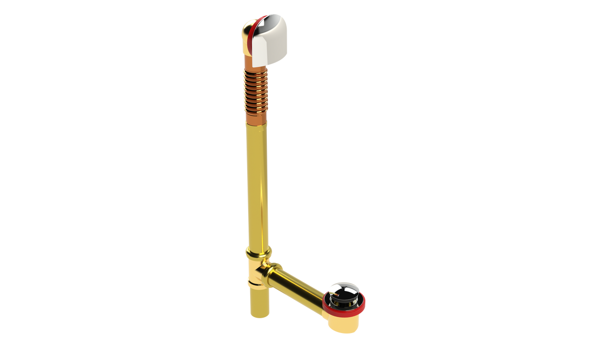BRASS OFFSET WASTE & OVERFLOW TIP-TOE EXTENDED (314TIP-20CP)