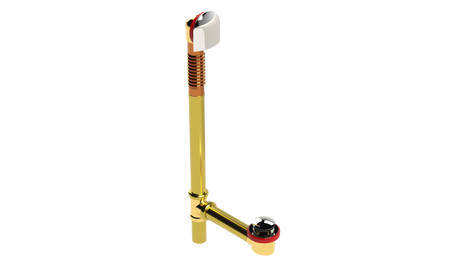 BRASS OFFSET WASTE & OVERFLOW TIP-TOE EXTENDED (314TIP-20CP)