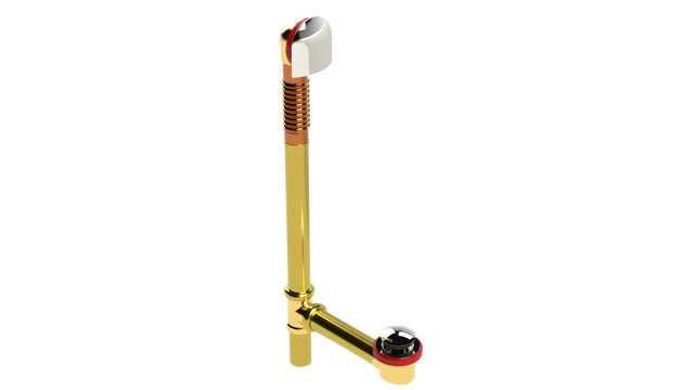 BRASS OFFSET WASTE & OVERFLOW TIP-TOE EXTENDED (314TIP-20CP)
