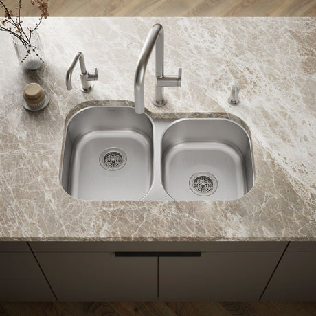 Undertone® 31" undermount double-bowl kitchen sink