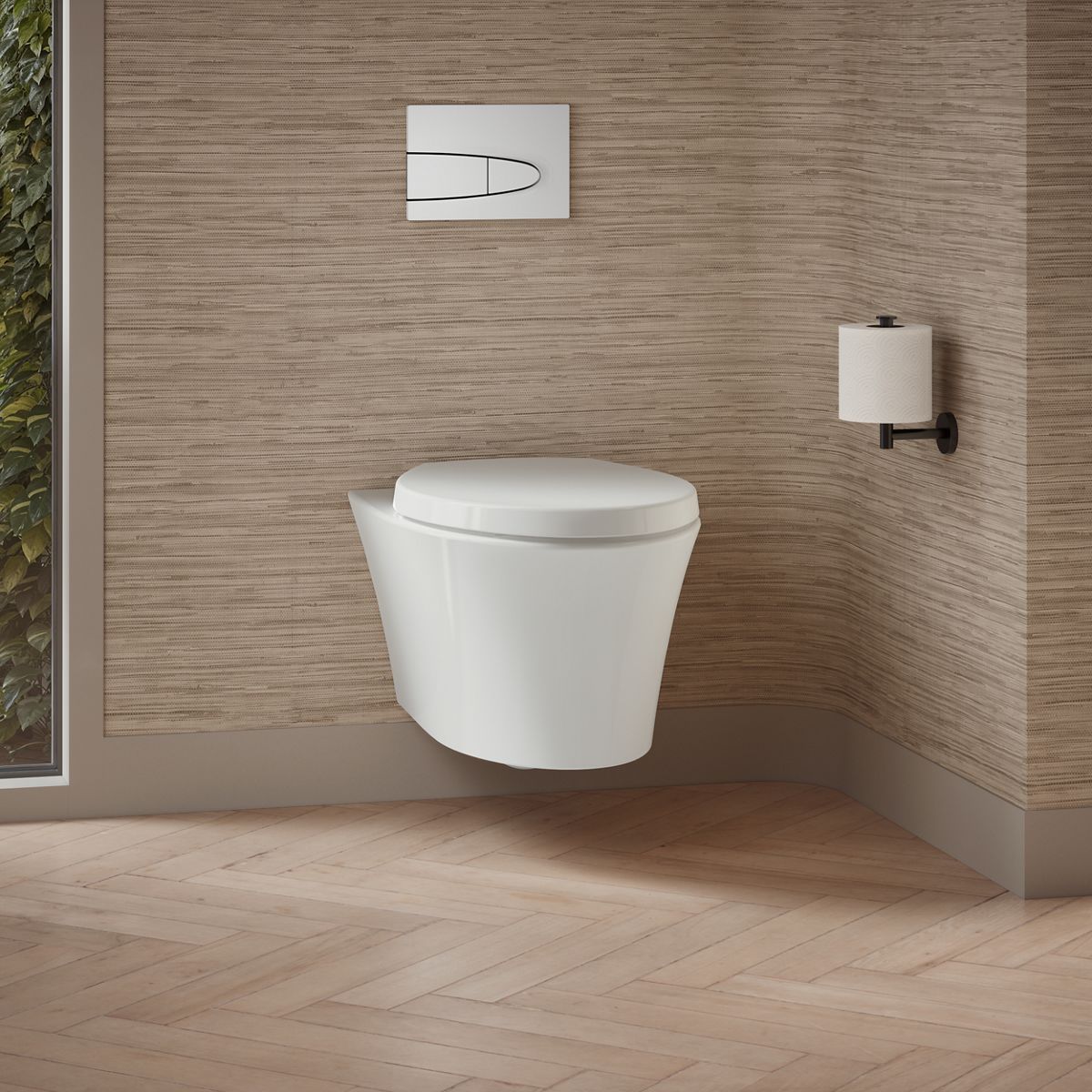 Veil® Wall-hung compact elongated toilet, dual-flush