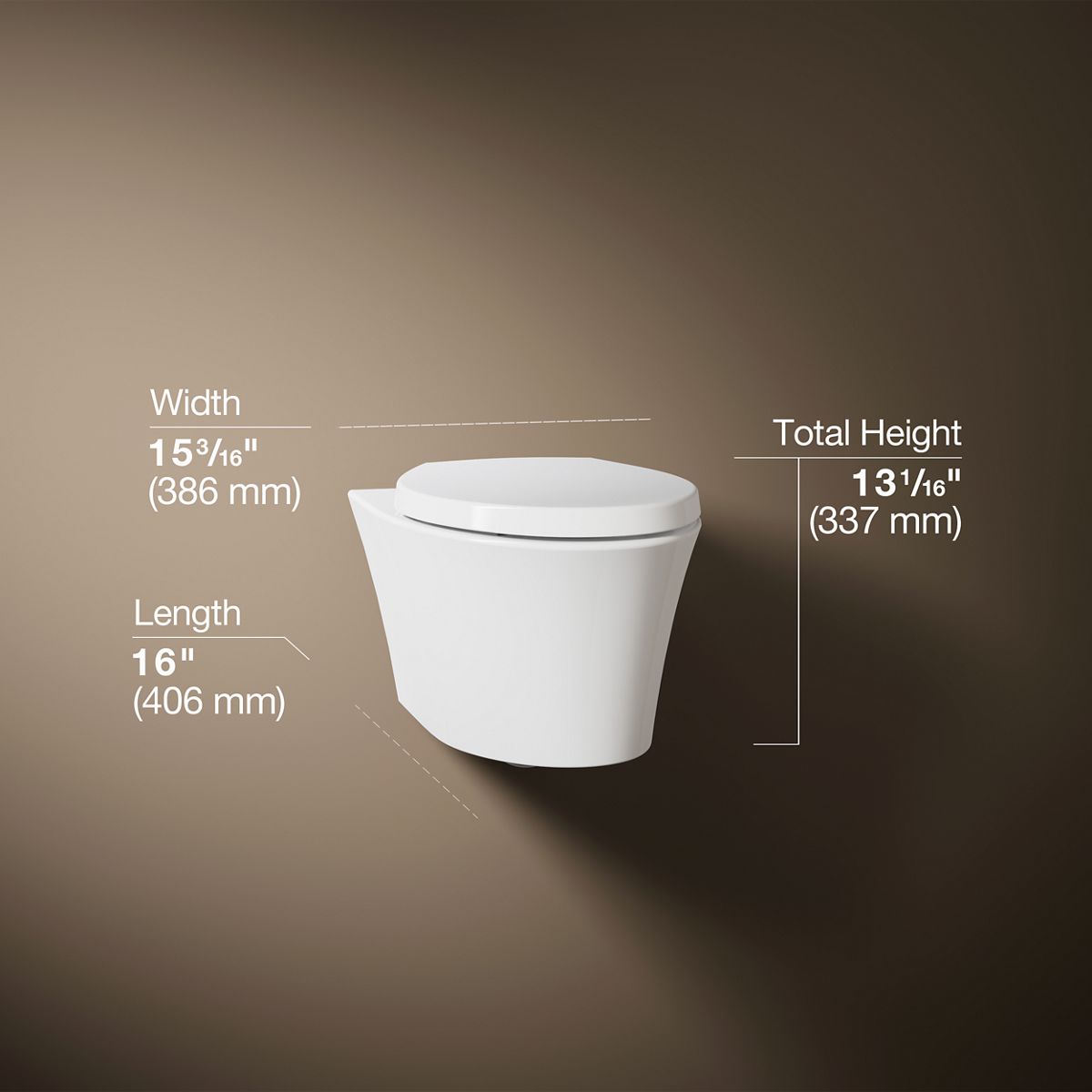 Veil® Wall-hung compact elongated toilet, dual-flush