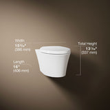 Veil® Wall-hung compact elongated toilet, dual-flush